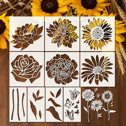 Flower Stencil Set for Crafting - Blooming Designs [Last Day Discount]