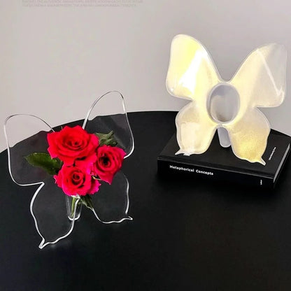 Transparent Butterfly Vase | Decorative Table Vase | Modern Design | Plastic