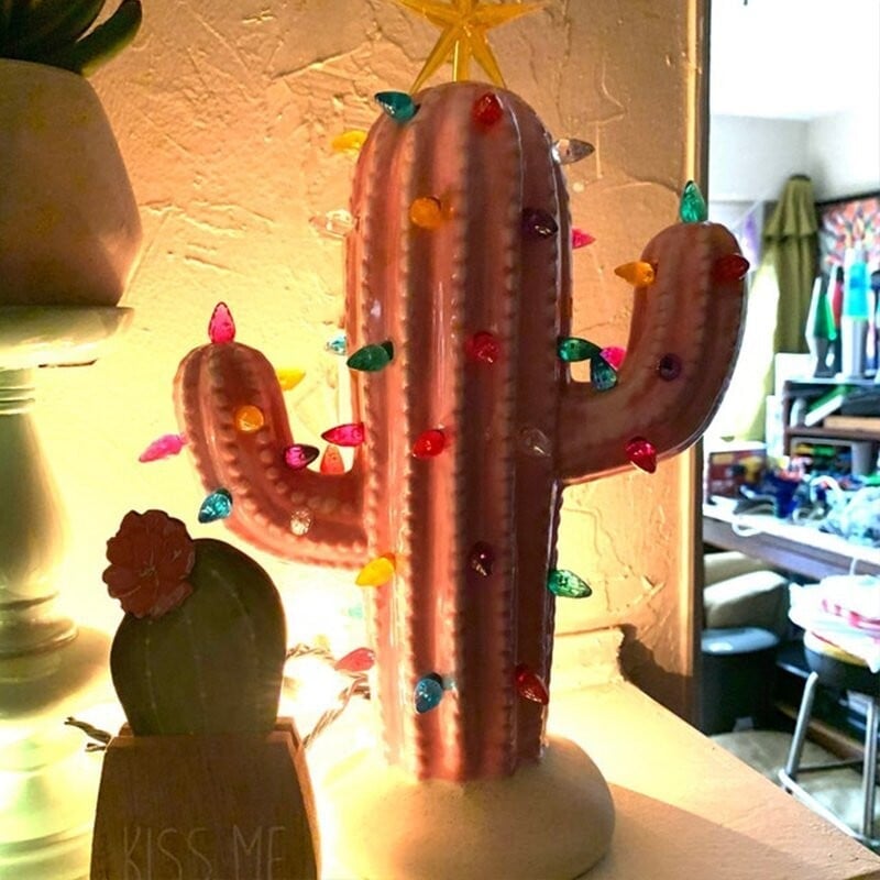 Vintage Luminous Cactus for Christmas Decor