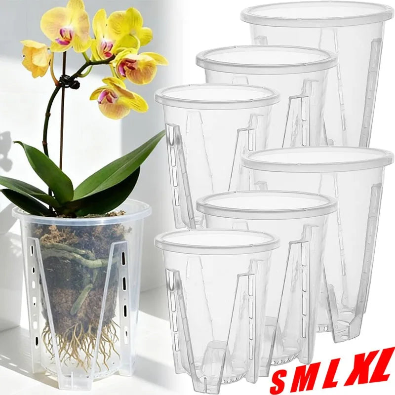 Transparent Self-Watering Plant Pots – Set of 5 with Drainage Holes