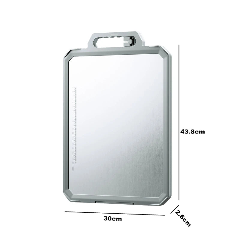 Dual-Sided Stainless Steel Cutting Board | 304 Grade | Includes Knife Sharpener