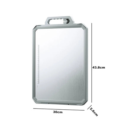 Dual-Sided Stainless Steel Cutting Board | 304 Grade | Includes Knife Sharpener
