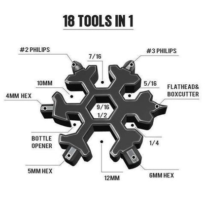 18 Functions Snowflake Design Multi-Tool