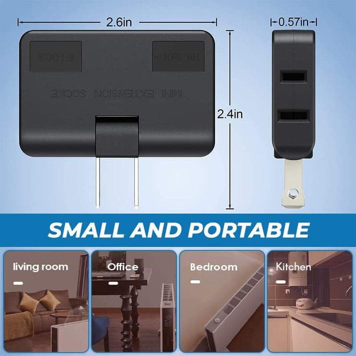 Triple Socket Adapter with 180° Rotation – EU Plug