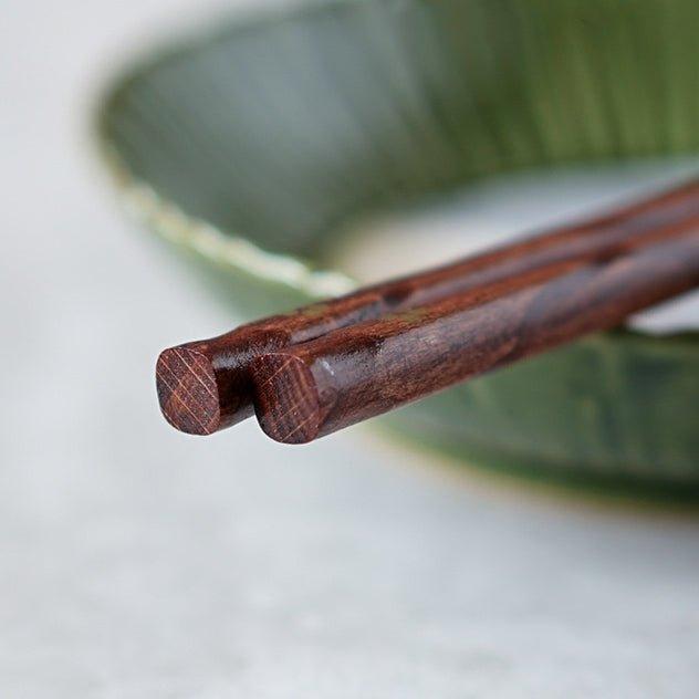 Wooden Chopstick Set with Golden Cherry Blossom Design
