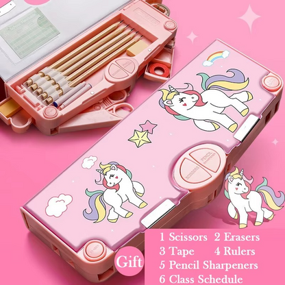Effortless Pencil Case with Built-in Sharpeners
