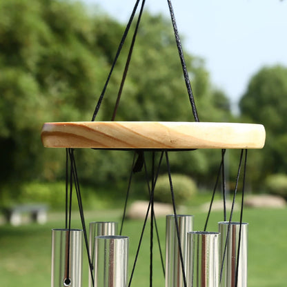 Silver Wind Chime with 6 Tubes | Bell Tone | Wall and Door Decoration for Home & Garden