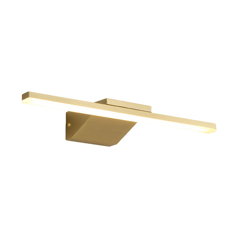 Metallic Gold LED Wall Sconce Light for Bathroom – 16"/21.5" Streamlined Design