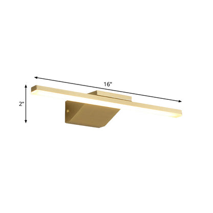 Metallic Gold LED Wall Sconce Light for Bathroom – 16"/21.5" Streamlined Design
