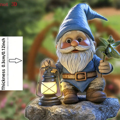Garden Gnome Stake | Acrylic Material | Weather Resistant | Lawn and Flowerpot Decoration