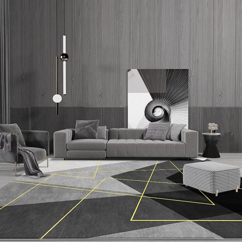 Chic Geometric Design Area Rug - Modern, Washable, Pet-Friendly
