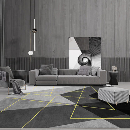 Chic Geometric Design Area Rug - Modern, Washable, Pet-Friendly