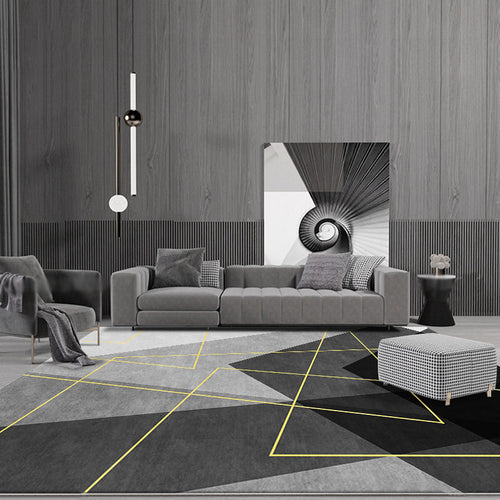 Chic Geometric Design Area Rug - Modern, Washable, Pet-Friendly