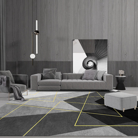 Chic Geometric Design Area Rug - Modern, Washable, Pet-Friendly