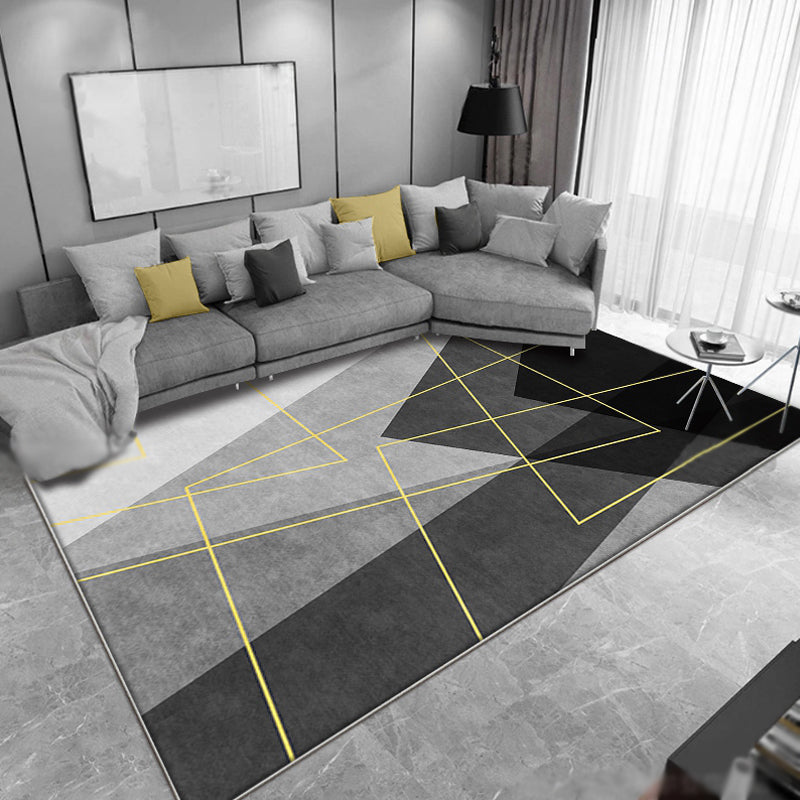 Chic Geometric Design Area Rug - Modern, Washable, Pet-Friendly