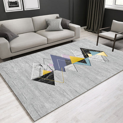 Modern Triangle Area Rug in Multicolor - Machine Washable for Living Room