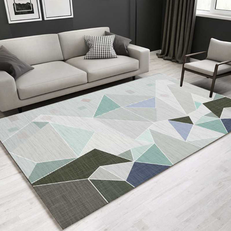 Modern Triangle Area Rug in Multicolor - Machine Washable for Living Room