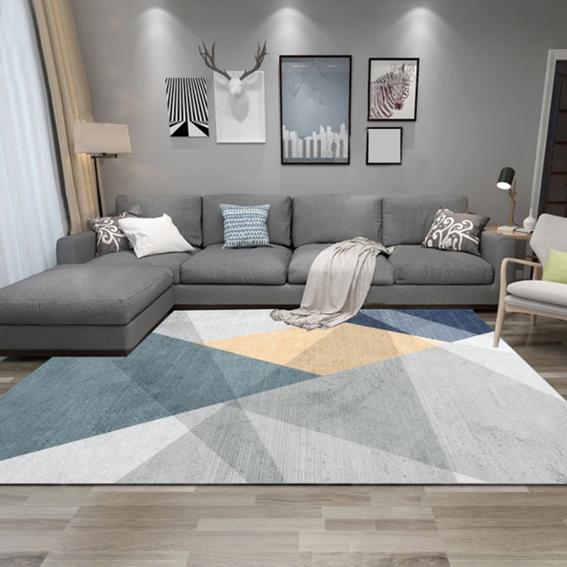 Stylish Geometric Area Rug in Soft Morandi Shades