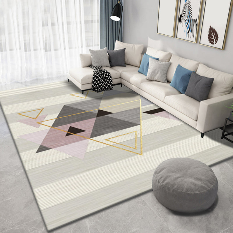 Stylish Geometric Area Rug in Soft Morandi Shades