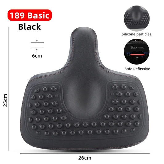 Ergonomic Wide Bicycle Seat – Shock-Absorbing Comfort for Urban and Trail Riding