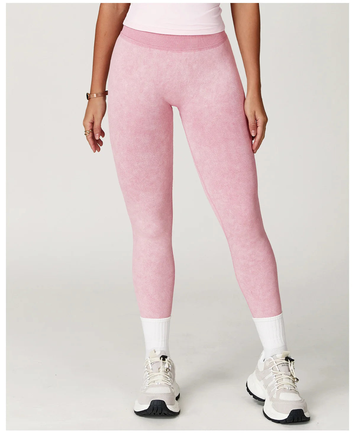 High-Waisted Ribbed Workout Leggings for Women | Seamless Stretch Fit
