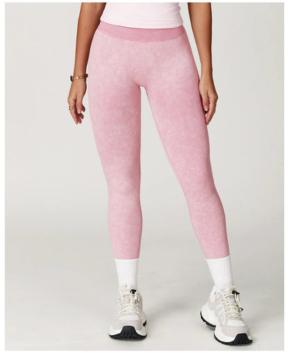 High-Waisted Ribbed Workout Leggings for Women | Seamless Stretch Fit