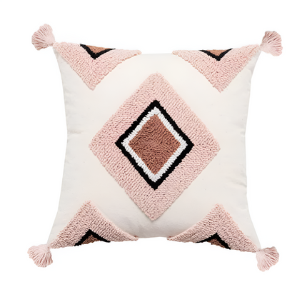 Chic Bohemian Throw Pillow Cover with Rainbow Design