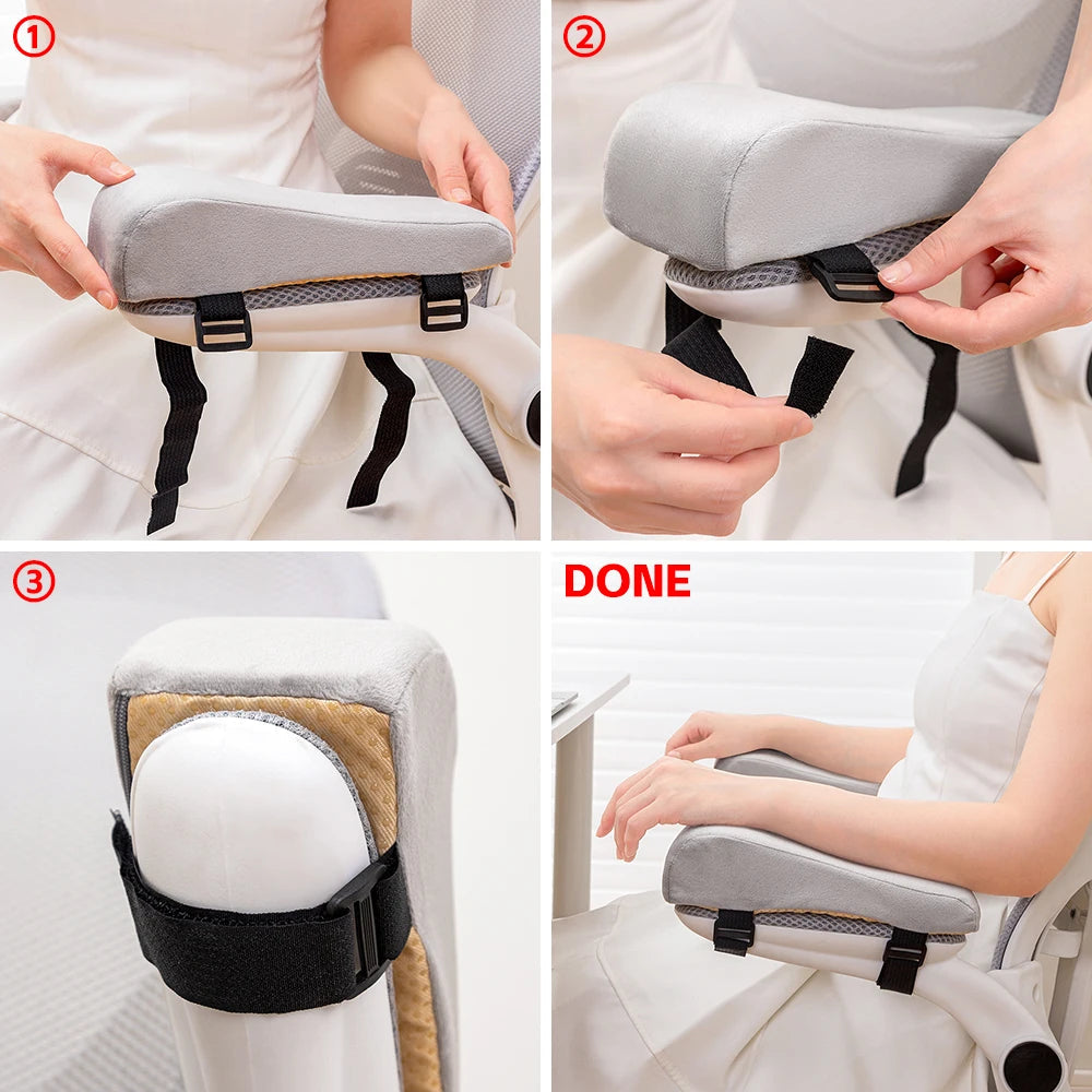 Memory Foam Elbow Support Cushion with Removable and Washable Cover - Universal Size 27x10x10 cm - Black
