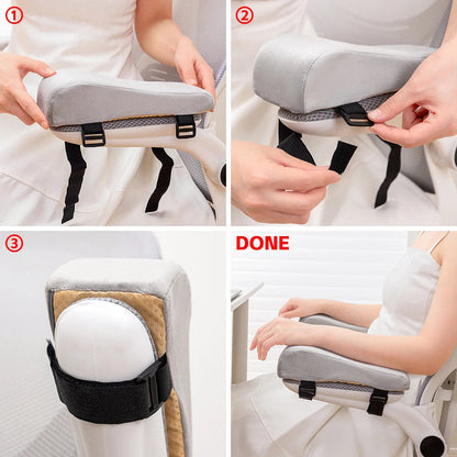 Memory Foam Elbow Support Cushion with Removable and Washable Cover - Universal Size 27x10x10 cm - Black