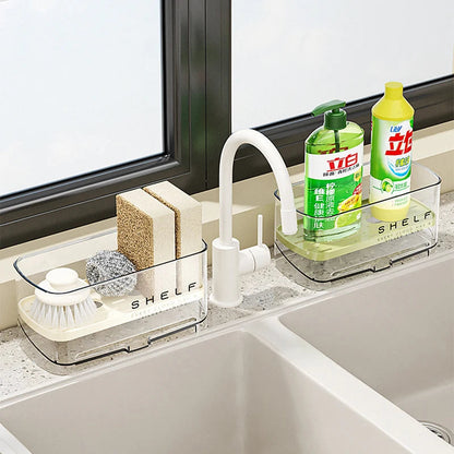 Sink Organizer with Drain Tray | Sponge and Dish Towel Holder