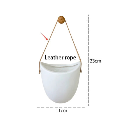 Hanging Vase Wall Planter | White Ceramic Finish | 11 cm | Modern Decor for Plants & Succulents