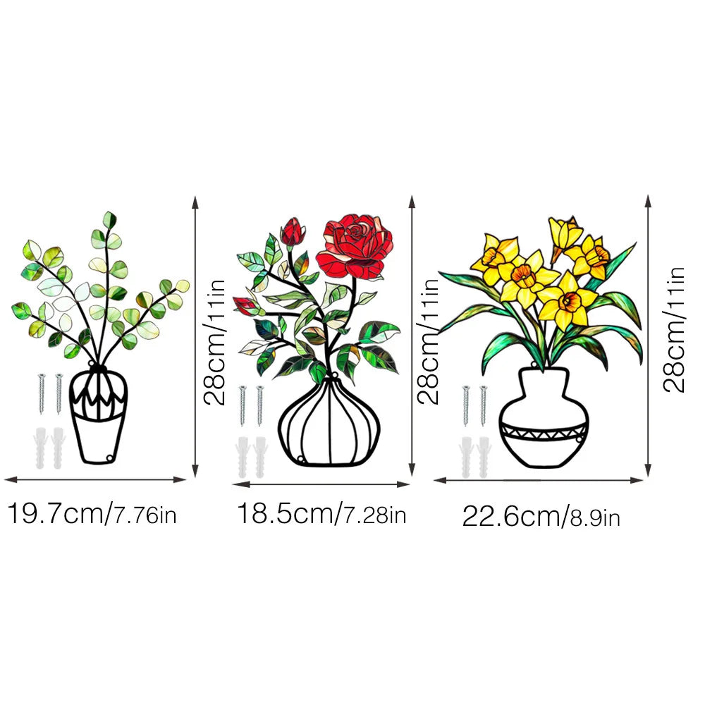 Set of 3 Scandinavian Metal Wall Plant Holders - Clip-On Design