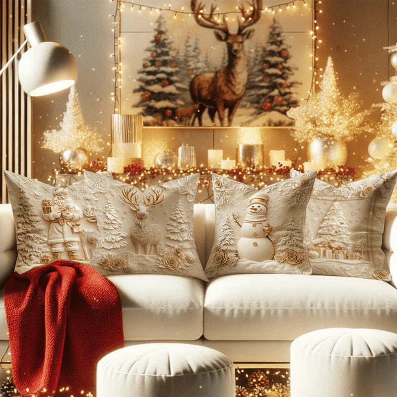 Set of 4 Decorative 3D Covers for Christmas