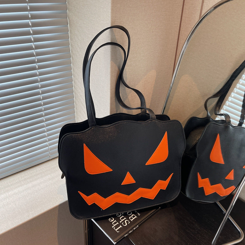 Halloween Shoulder Bag – Messenger Style in Black and Orange Design