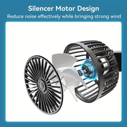 Compact Dual-Head Car Fan - 360° Rotating Air Conditioner with Strong Wind