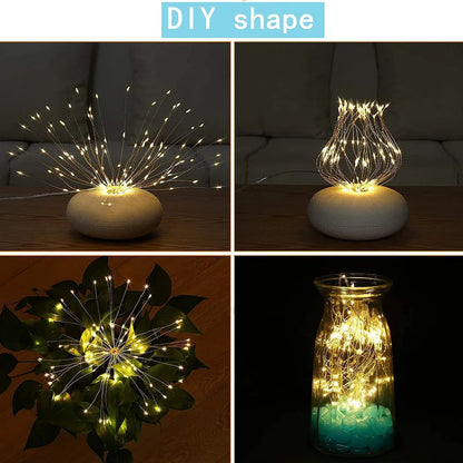 Waterproof LED Firework Lights with Remote – 150/200 LEDs, 8 Modes, Warm White, Cool White, Colorful or Blue
