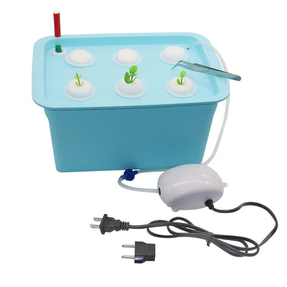 6-Piece Hydroponic Growing System Kit | DWC Grow Box | 220V Air Pump with EU Plug