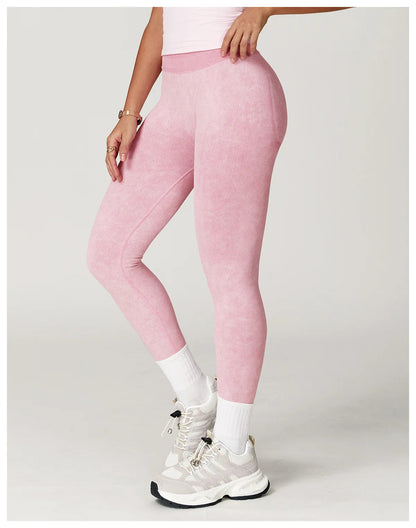 High-Waisted Ribbed Workout Leggings for Women | Seamless Stretch Fit
