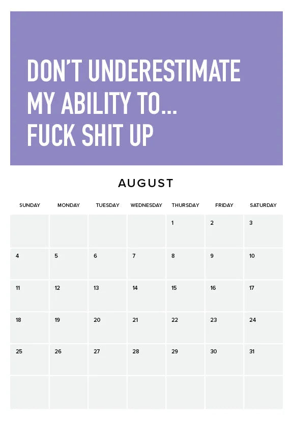 Embrace Adulting 2024 Wall Calendar | Sarcastic Humor