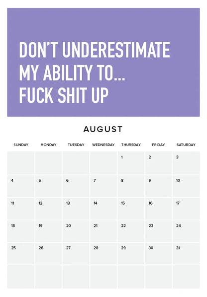 Embrace Adulting 2024 Wall Calendar | Sarcastic Humor