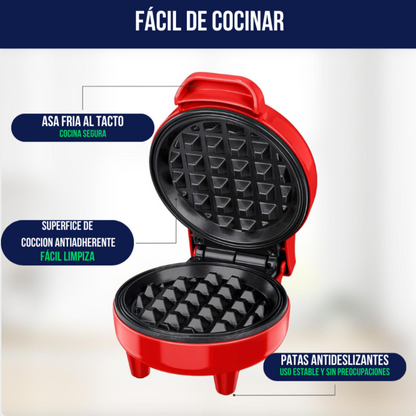 Mini Electric Waffle Maker - Easy to Use Multi-Function Waffle Iron