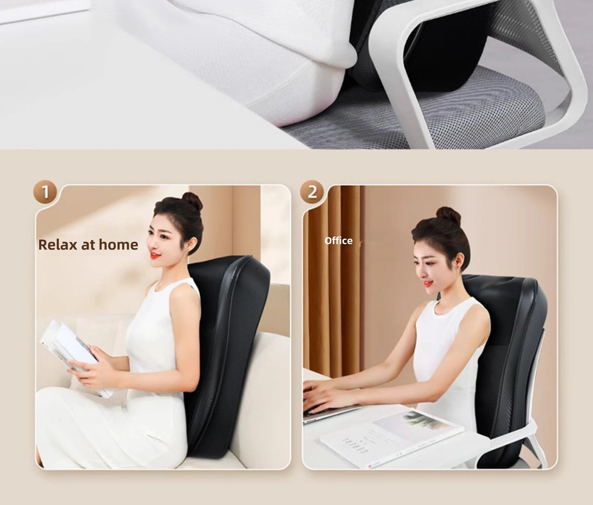 Neck and Back Massager with Heat – Deep Kneading Massage Cushion