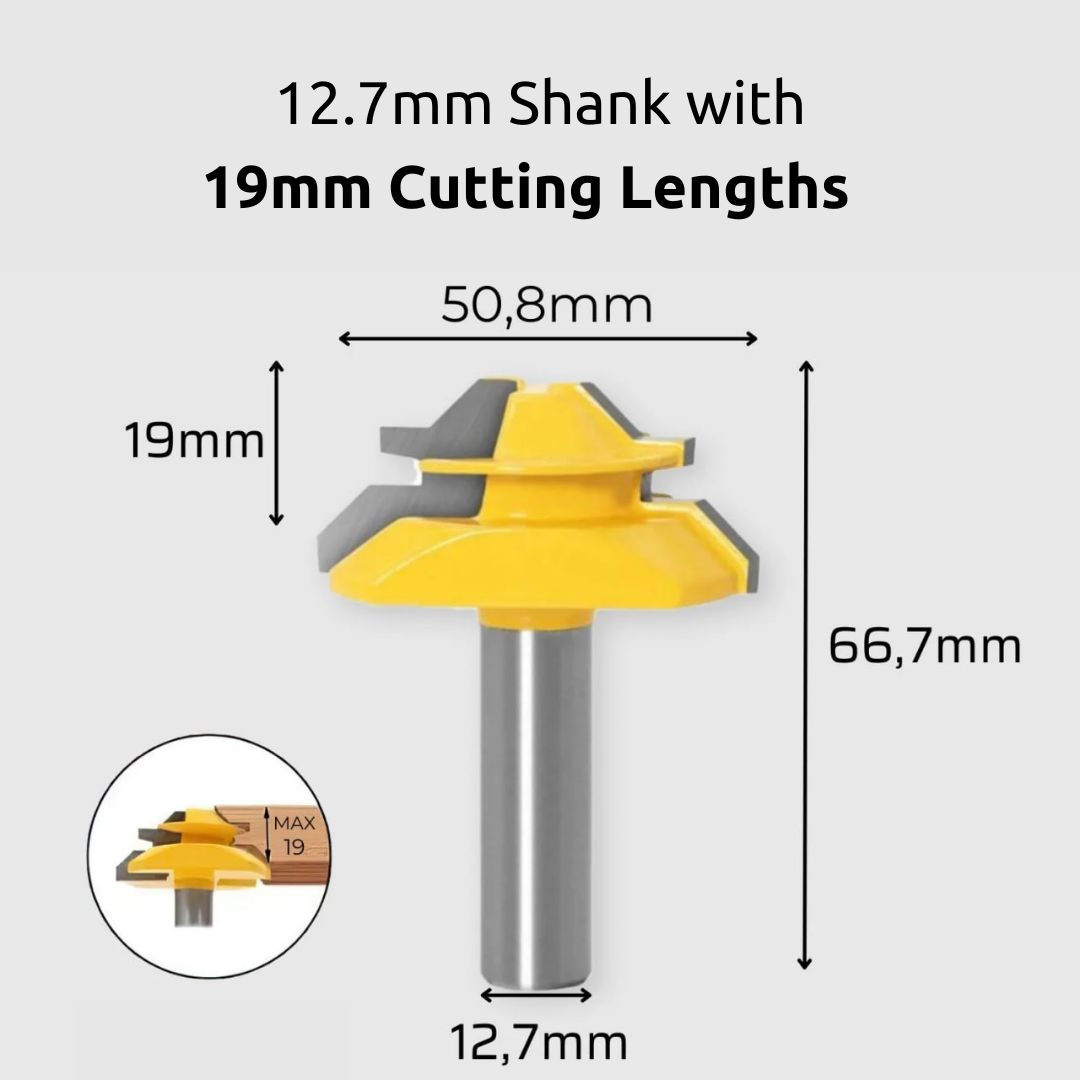 Precision 45° Miter Router Bit for Flawless Joints