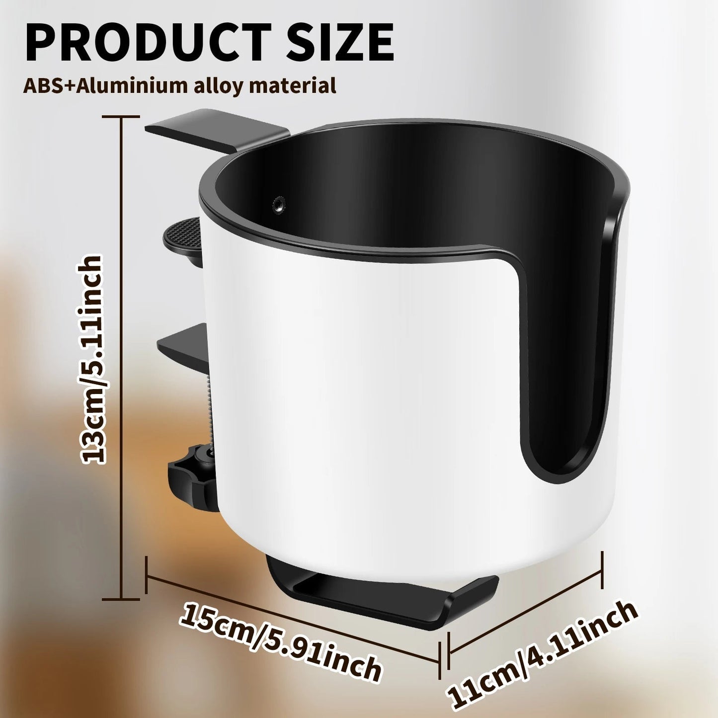2-in-1 Desk Cup Holder with Adjustable Headphone Hook | 10 cm Diameter