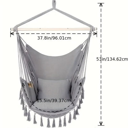 Portable Hammock Chair with Hanging Tassels