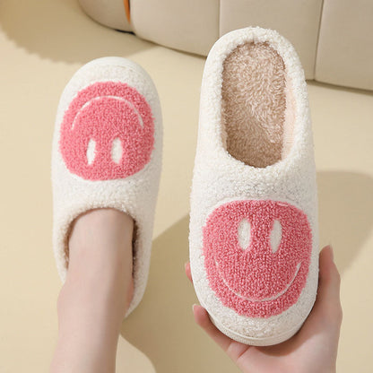 Unisex Slippers with Smiley Pattern – Soft and Cozy