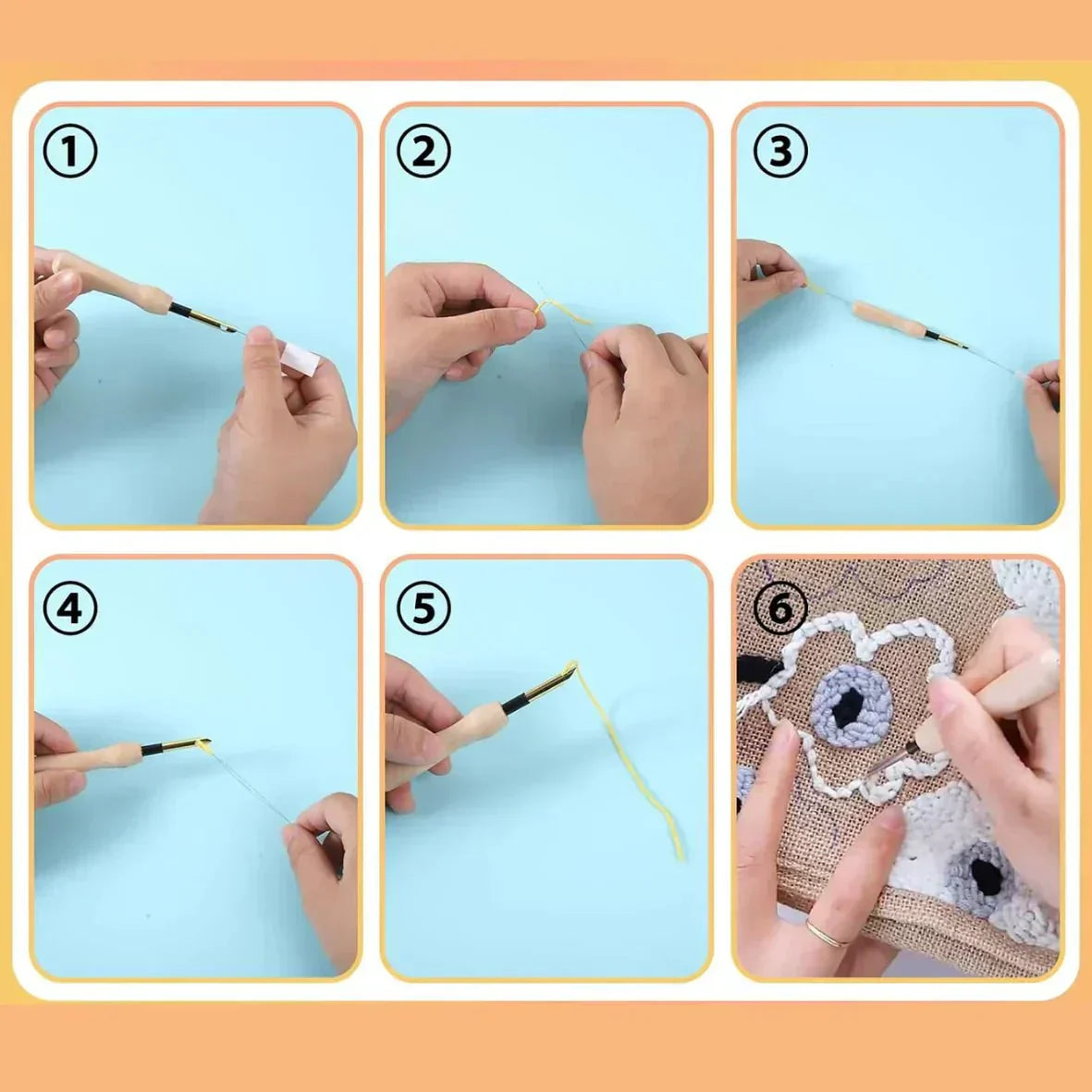 Complete Stitching Kit with 3 Needles & 2 Threaders | Perfect for Home Décor & Creative Projects