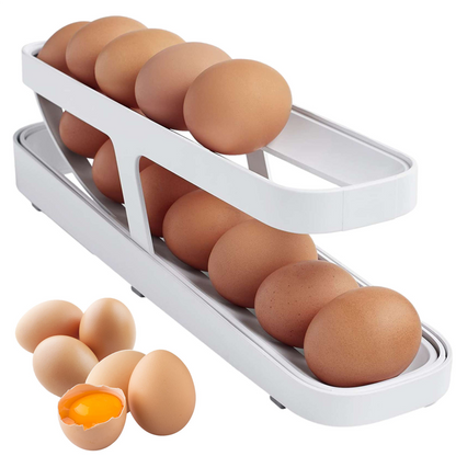 Egg Holder Storage Box with Automatic Scroll Feature