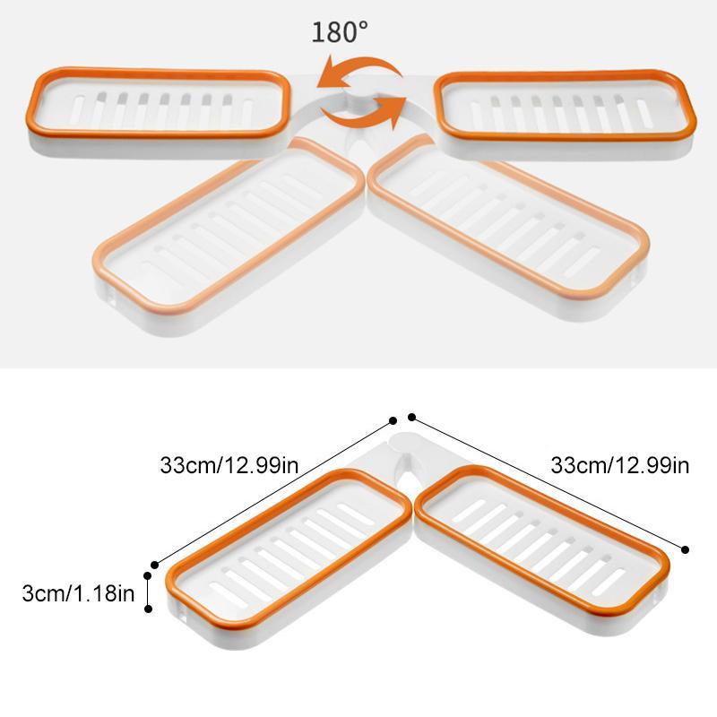 Corner Rack for Bathroom – 180° Rotating, No Punch Installation