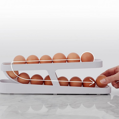 Egg Holder Storage Box with Automatic Scroll Feature